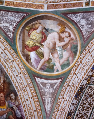 The Expulsion of Adam and Eve, from the Pendentive of the Dome by Bernardino Luini